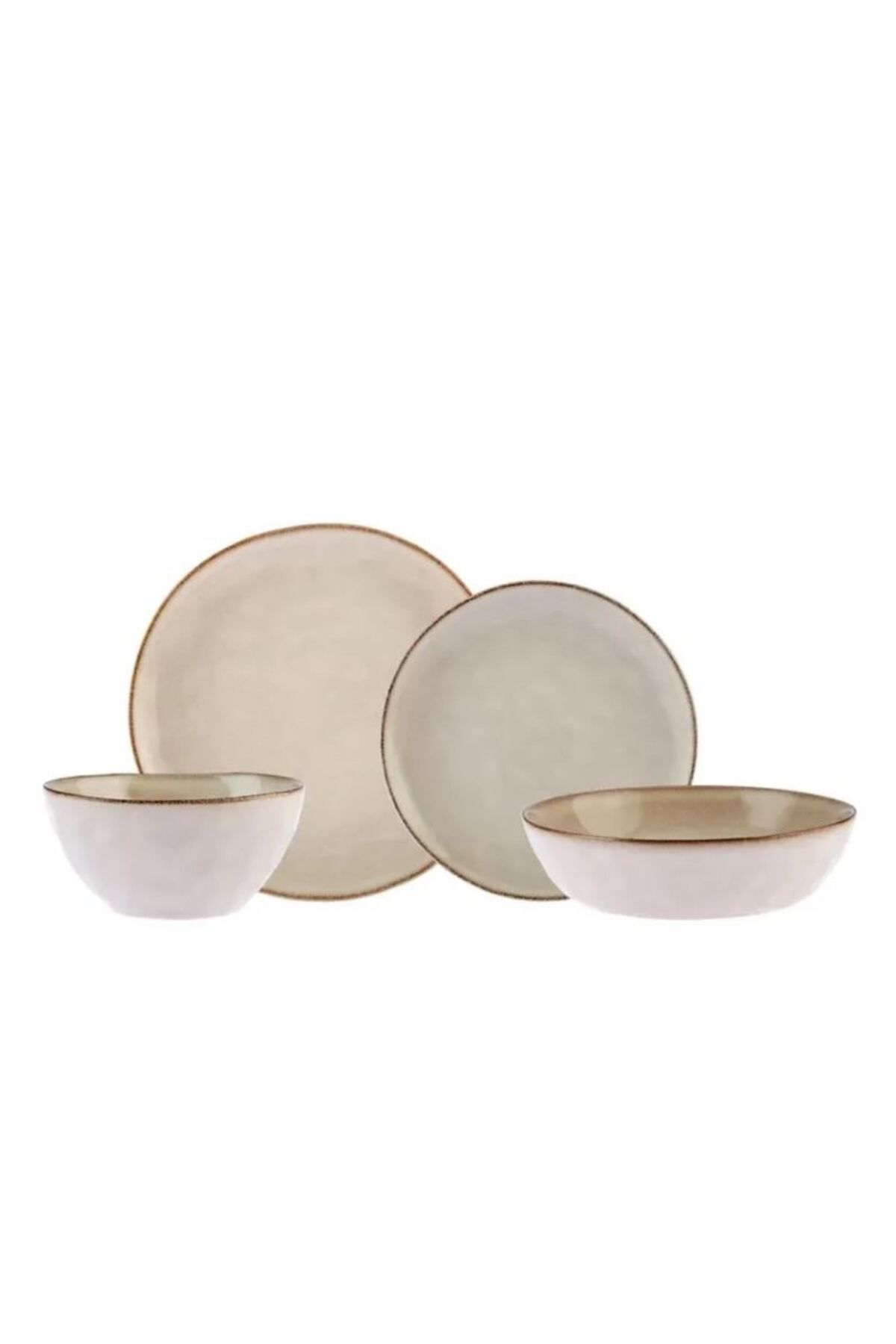 Karaca-Aria Reactive Geschirrset Für 6 Personen, 24 Teile, Beige, Tafelservice, Einzigartigkeit 6