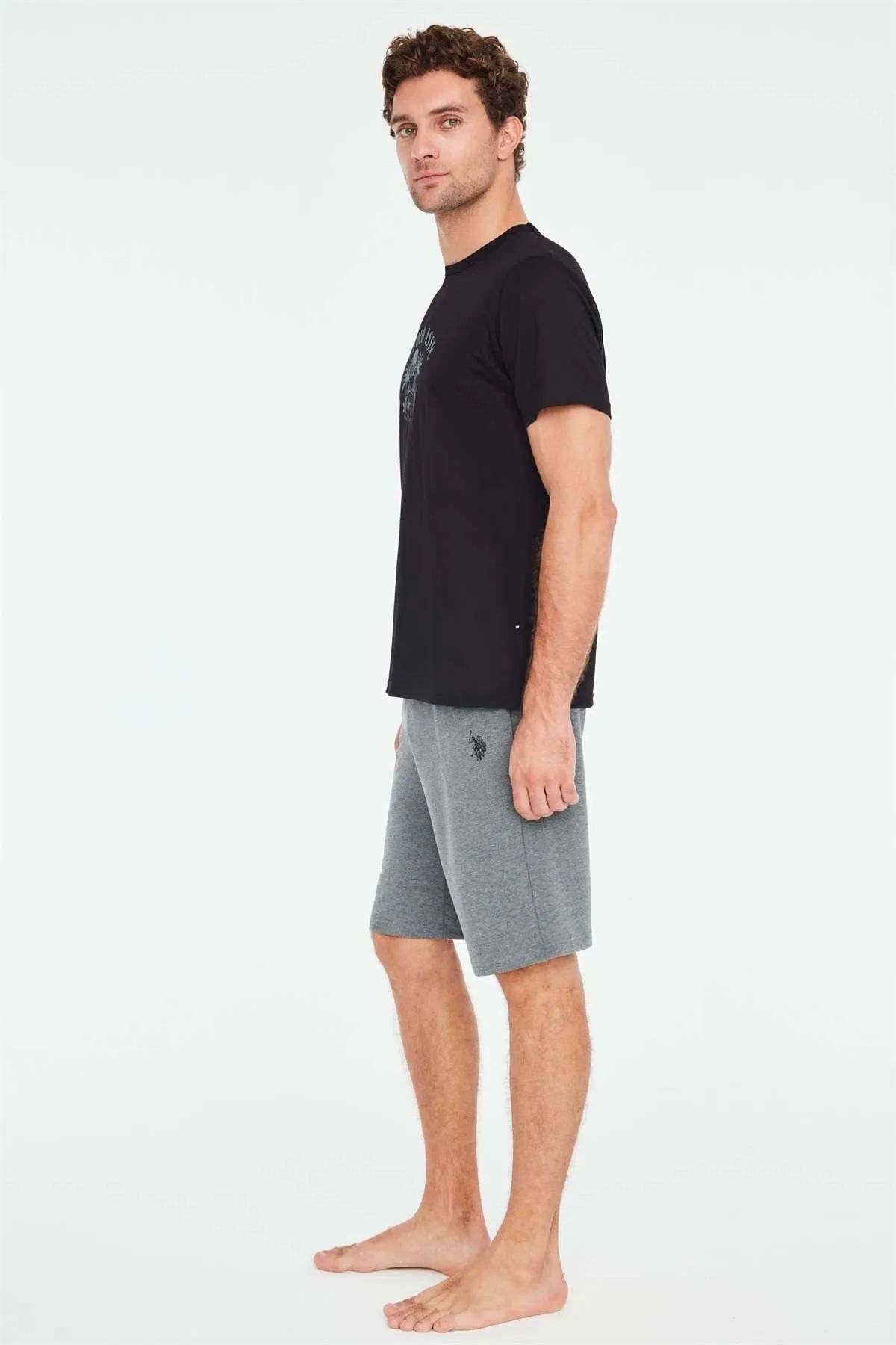 ست پیژامه مشکی مردانه پولو اسن ایالات متحده 18667 تی شرت شلوار U.S. Polo Assn.
