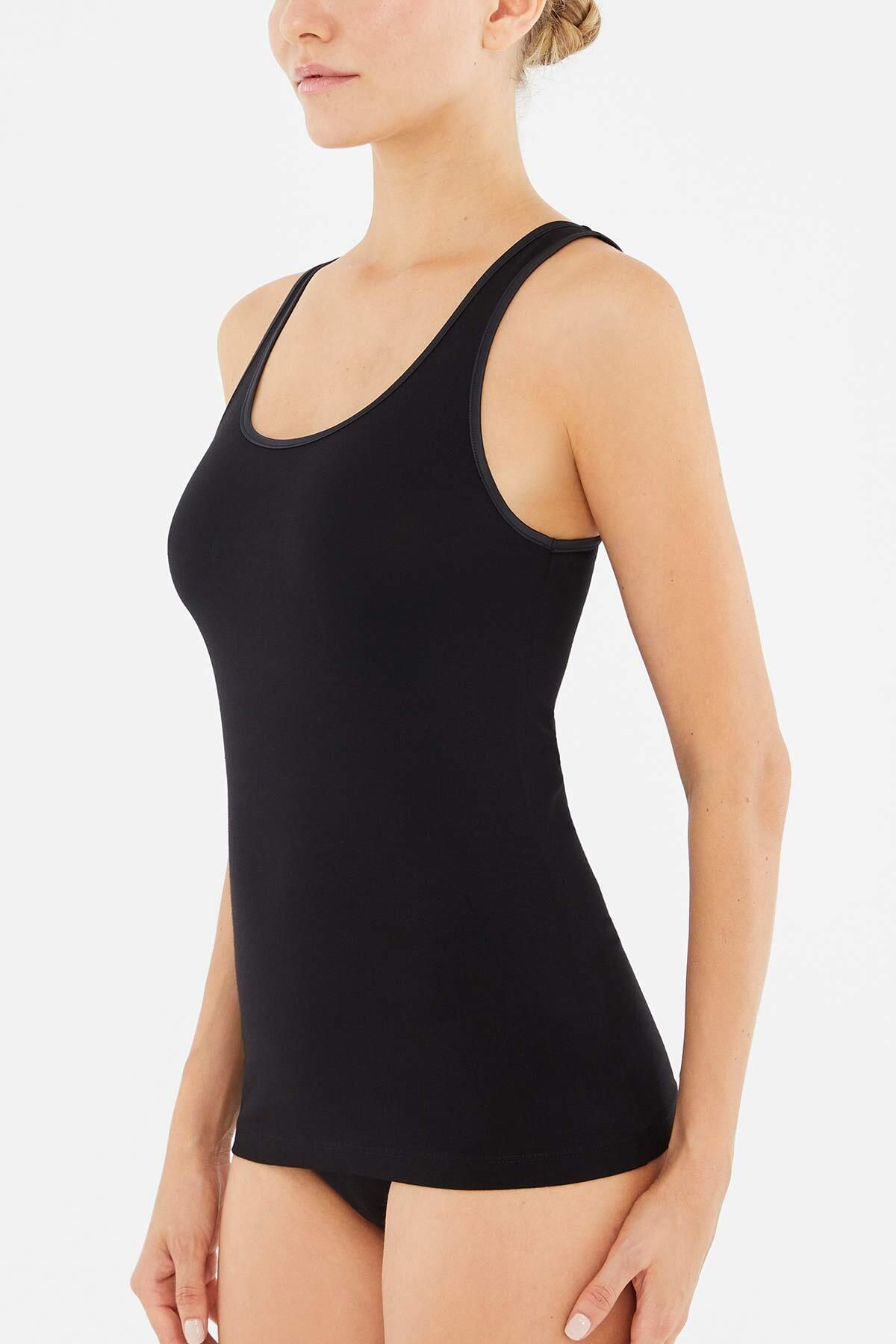 Dagi-Black Wide Collar Thick Strap Combed Cotton Women&#39;s Athlete 6