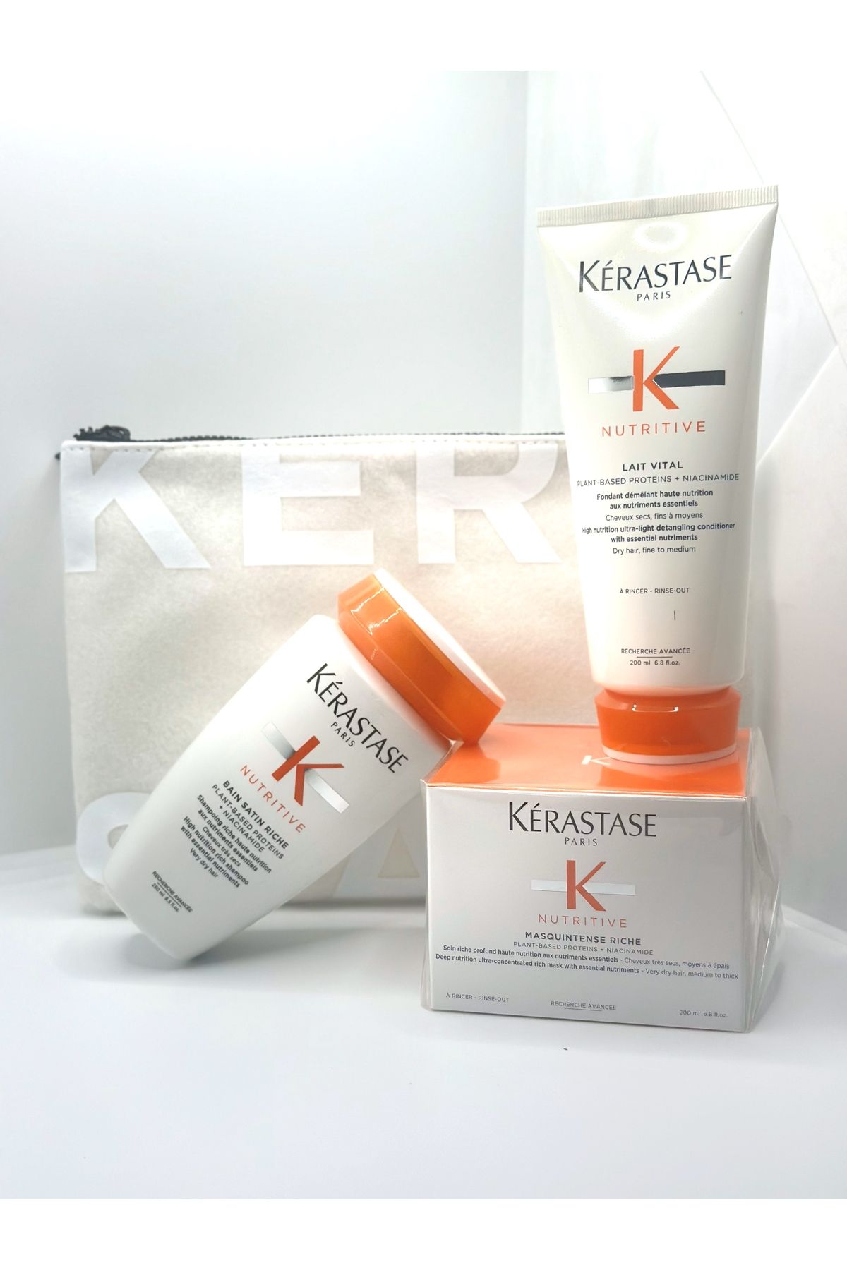 ست 3 تایی تغذیه کننده مرطوب کننده کراستاز برای موهای خشک (کیف هدیه) Kerastase
