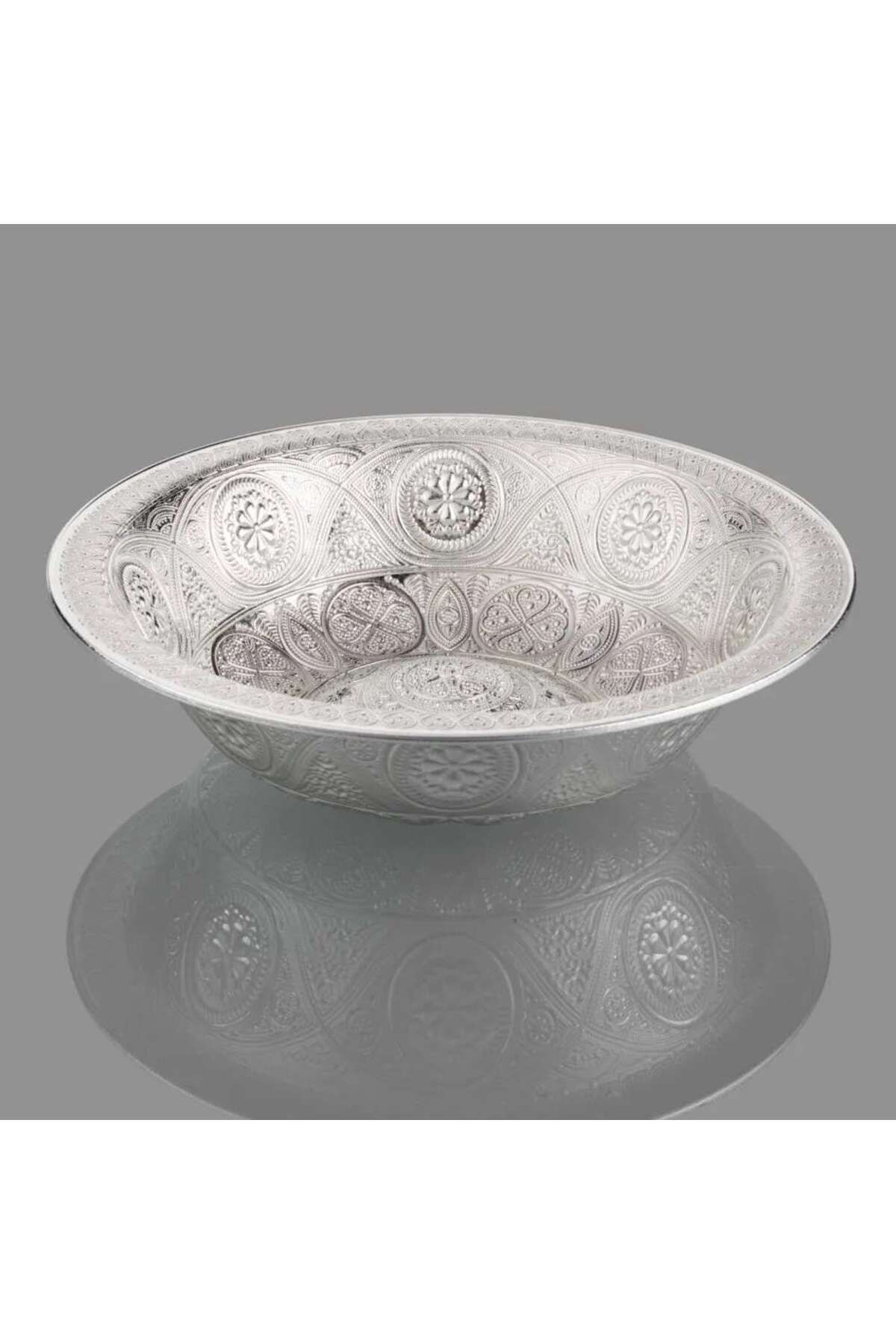 İnova Home Decor Piatră De Baie Decorativă Rotundă Din Zamak Argintiu - One Size