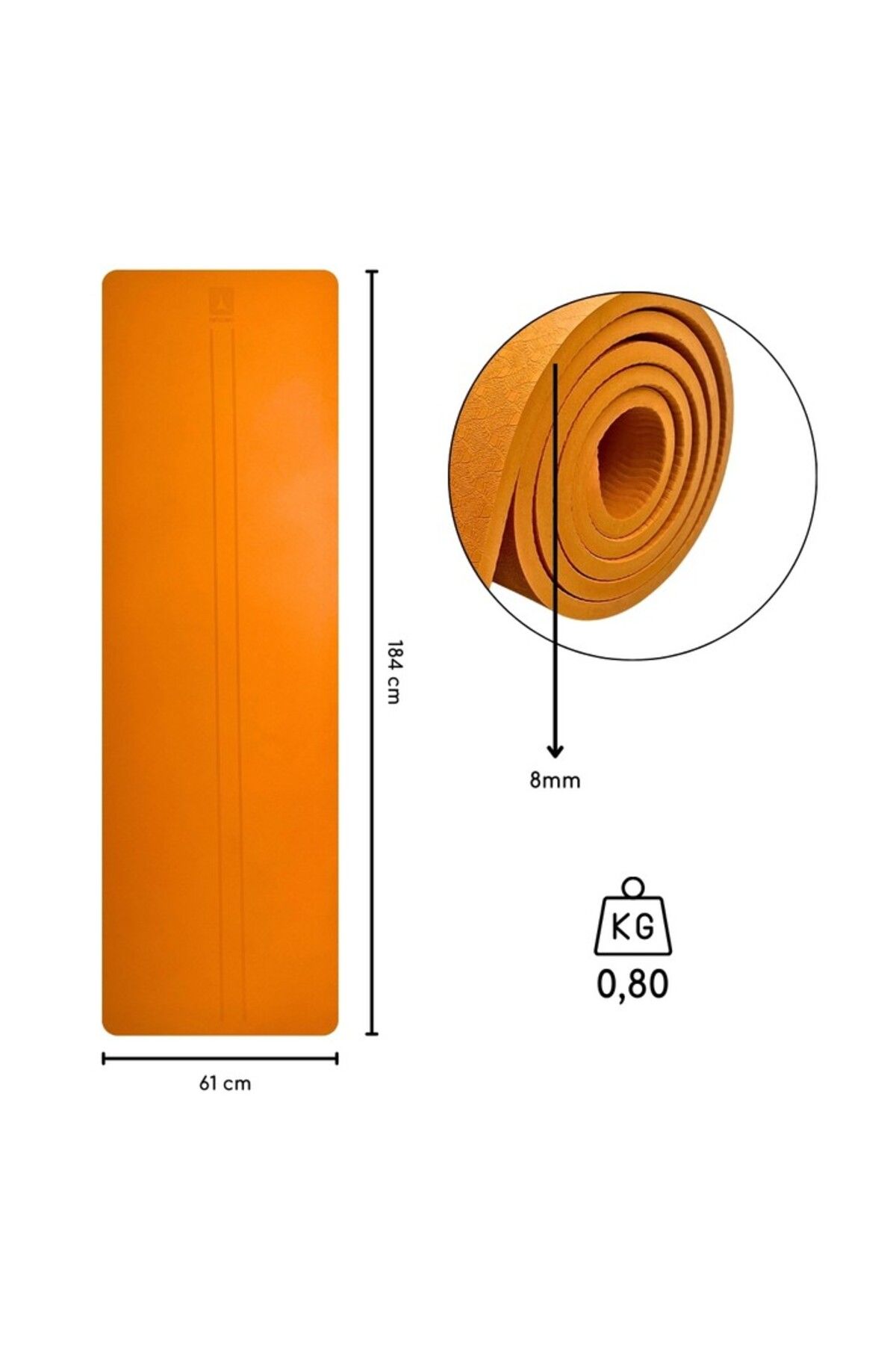 زیرانداز پیلاتس نارنجی طراحی Double Line 8mm TPE SLIDING STILATY MAT Rebuwo