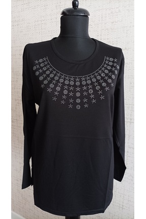 BRC Collection Kadın Siyah Bluz,Anne Bluzu, Likralı Bluz
