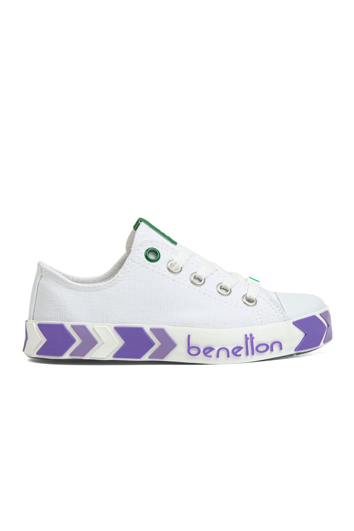 Benetton | Bn-30620-3374 Biały Liliowy - Damskie Buty Sportowe Kobieta - 34
