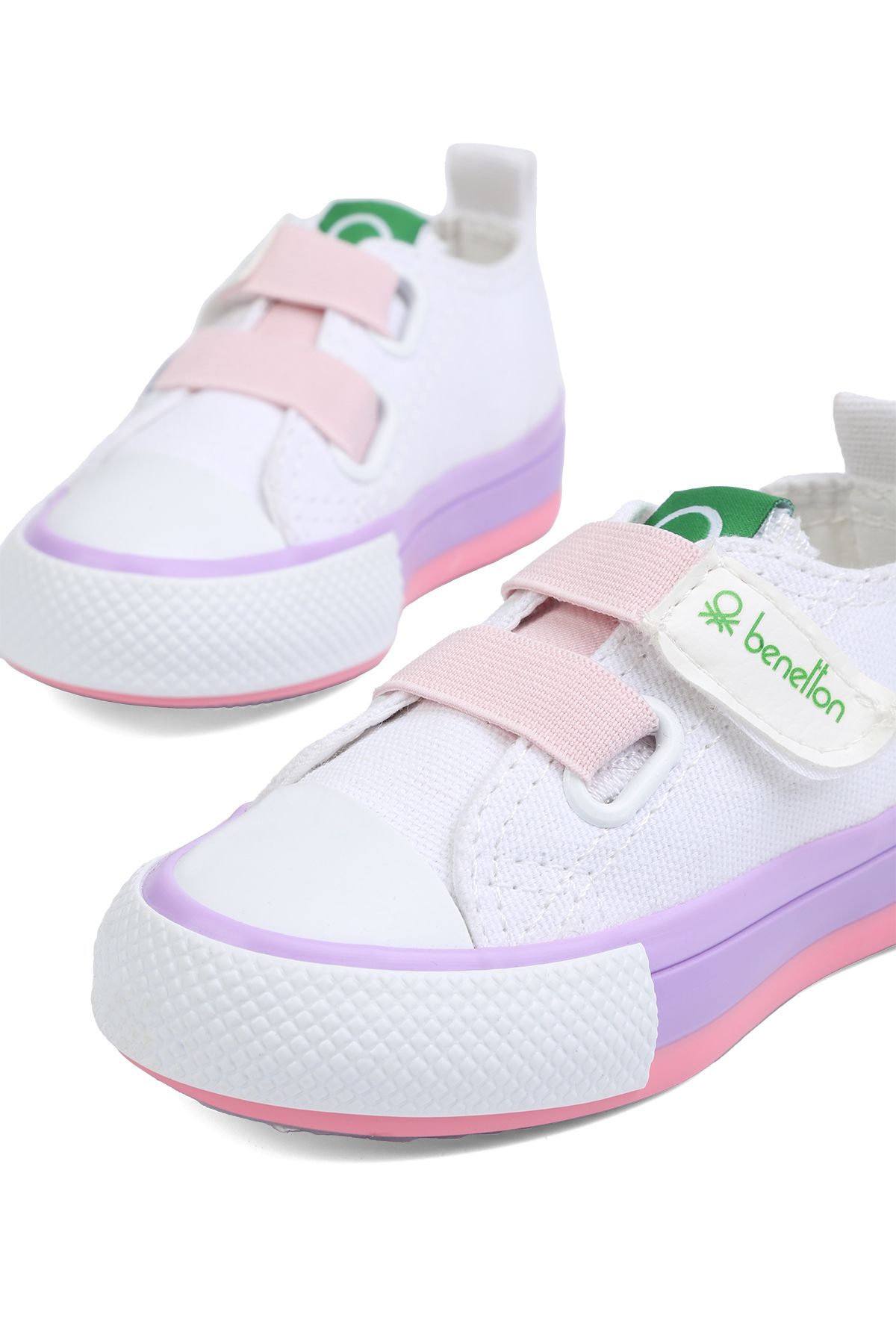 Benetton-Biało-różowe dziecięce buty do chodzenia BN-30648 177-Biało-różowe 4