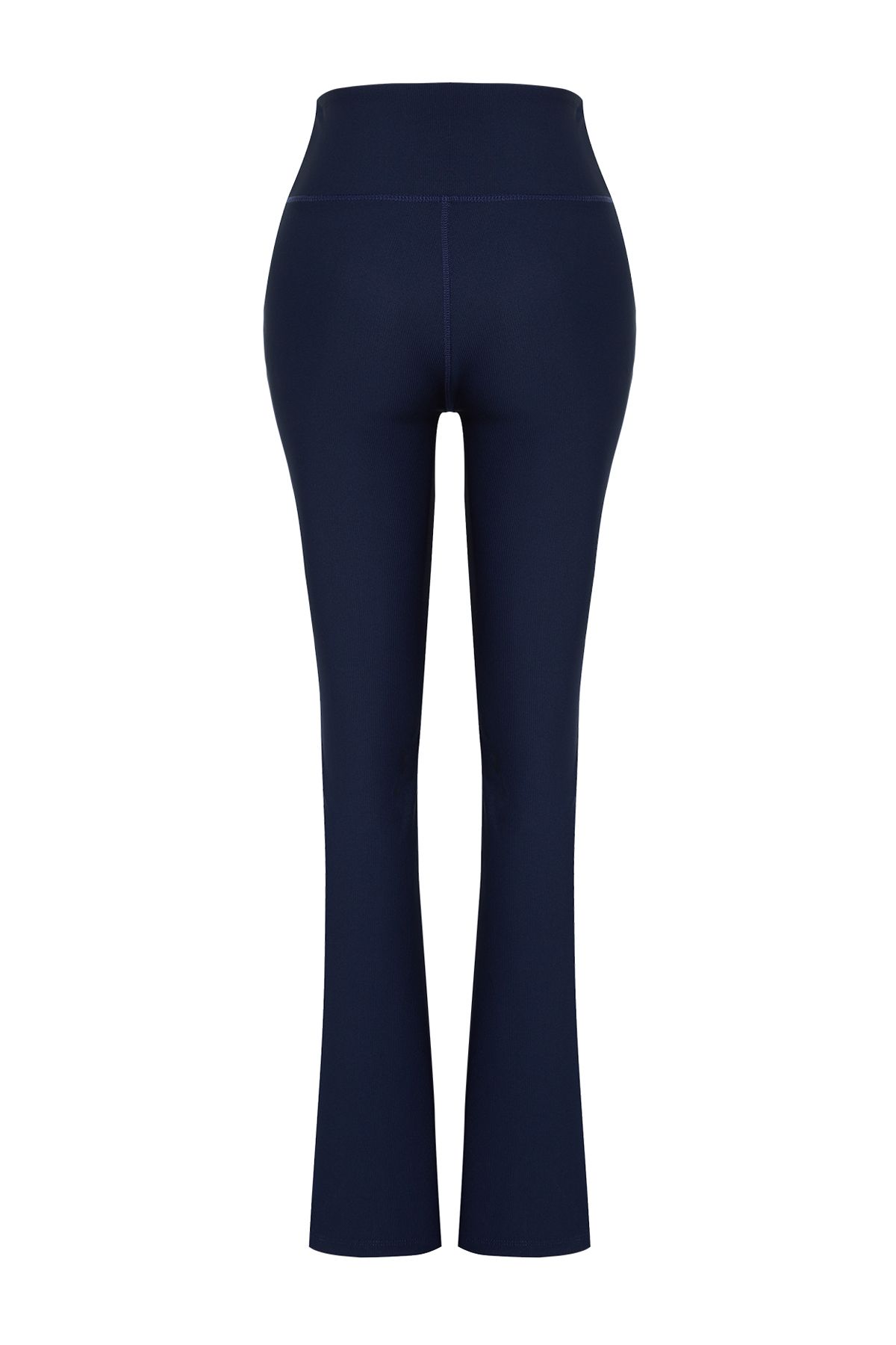 Trendyol Collection-Dunkelmarineblaue gerippte Yoga-Strick-Sportstrumpfhose mit spanischem Bein TWOAW23TY00011 5
