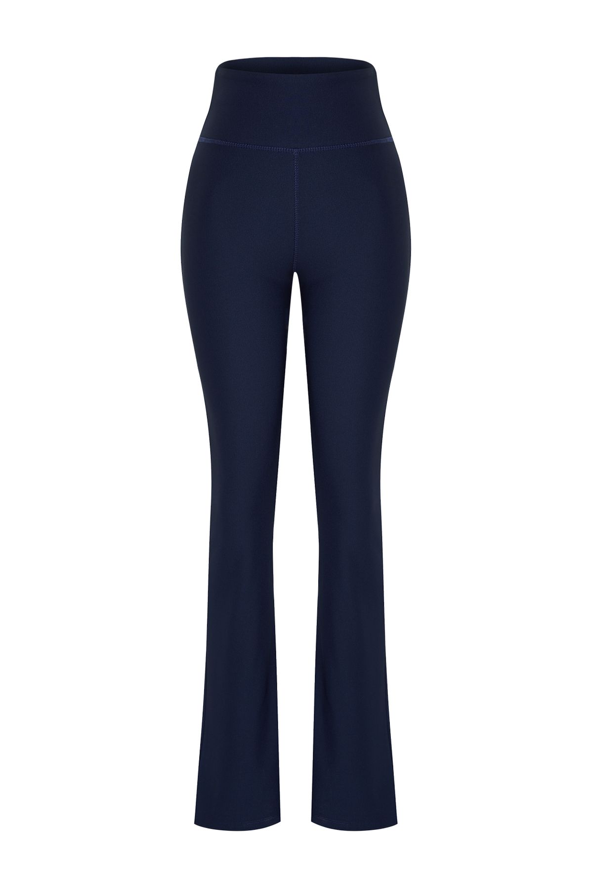Trendyol Collection-Dunkelmarineblaue gerippte Yoga-Strick-Sportstrumpfhose mit spanischem Bein TWOAW23TY00011 6