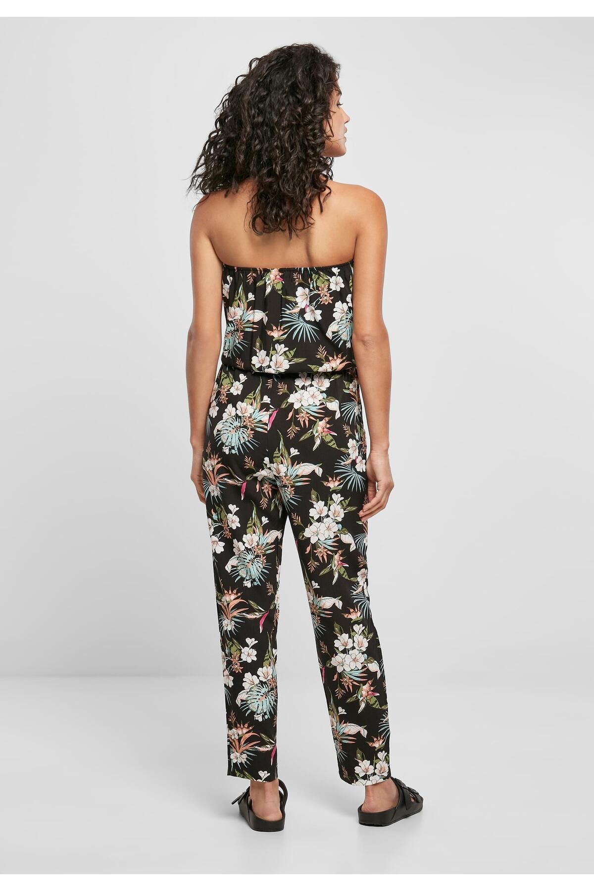 Urban Classics-Damen Kadın Viskon Bandeau Tulum 8