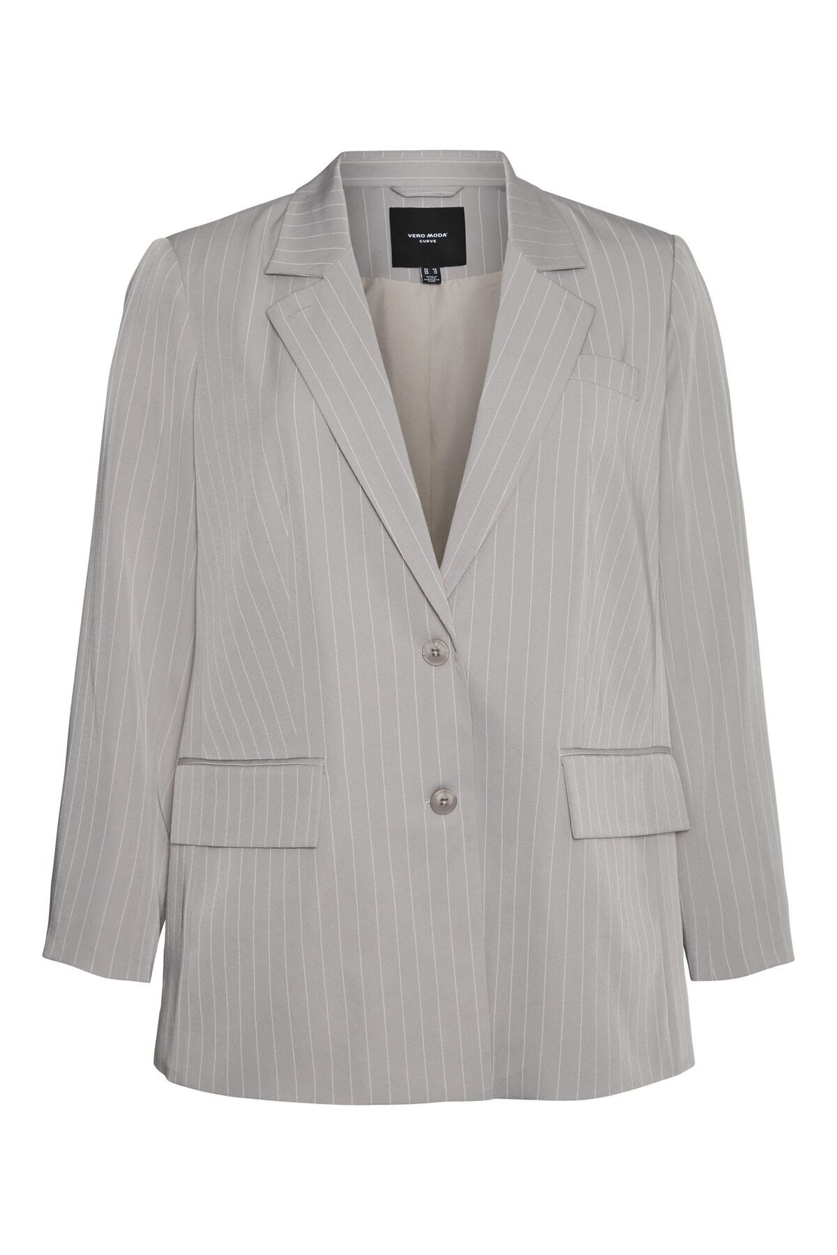 Veromoda Curve-Blazer Locker Geschnitten Reverskragen Curve Ęrmelbündchen mit Knopf Blazer 2