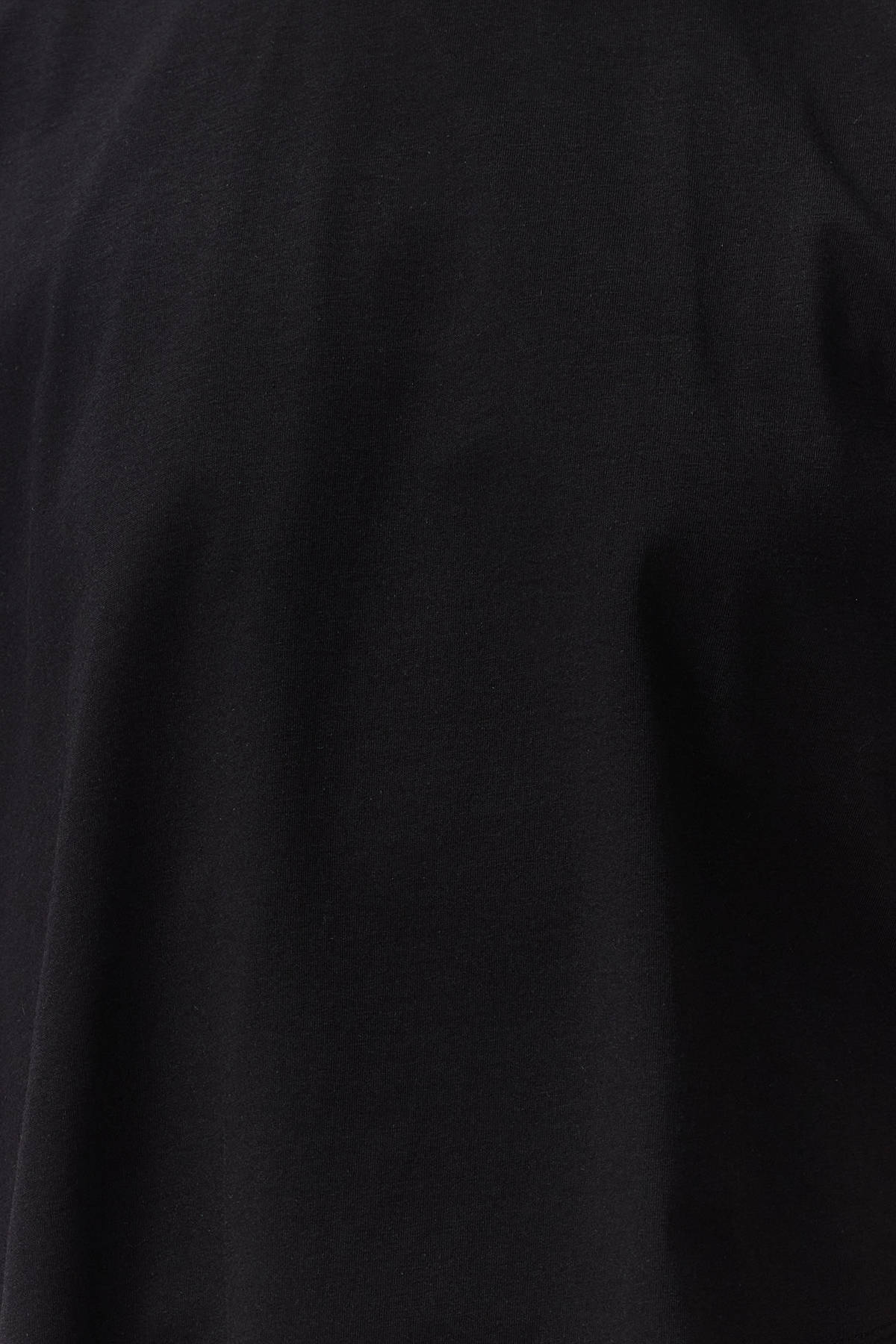 Trendyolmilla  Siyah More Sustainable %100 Pamuk Etek Ucu Asimetrik Bisiklet Yaka Örme T-Shirt TWOSS24TS00156 - Görsel 6