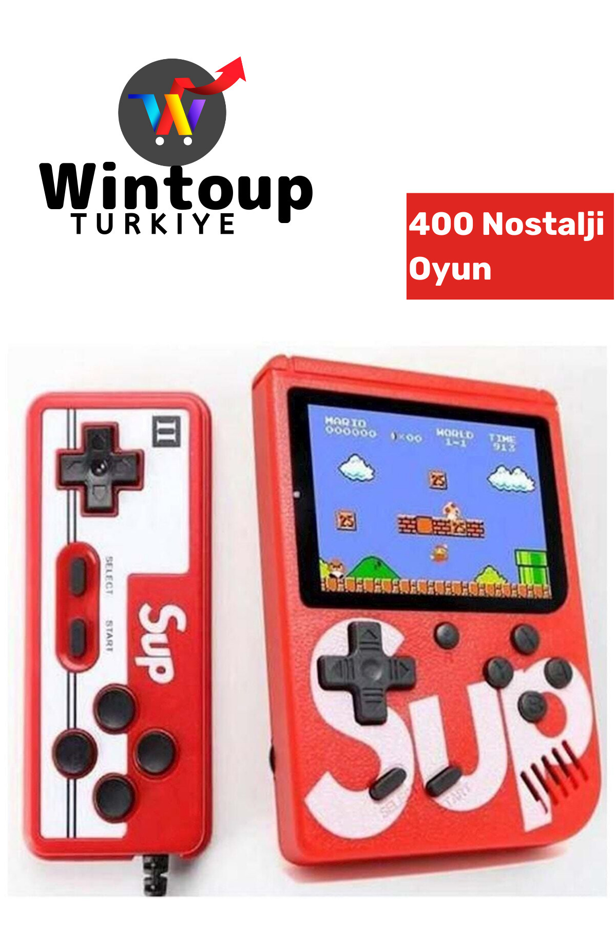 Wintoup Sup Atari Retro 400 Nostalji Oyunlu Mini Ateri Gameboy - Gamebox - Taşınabilir 2 Oyunculu