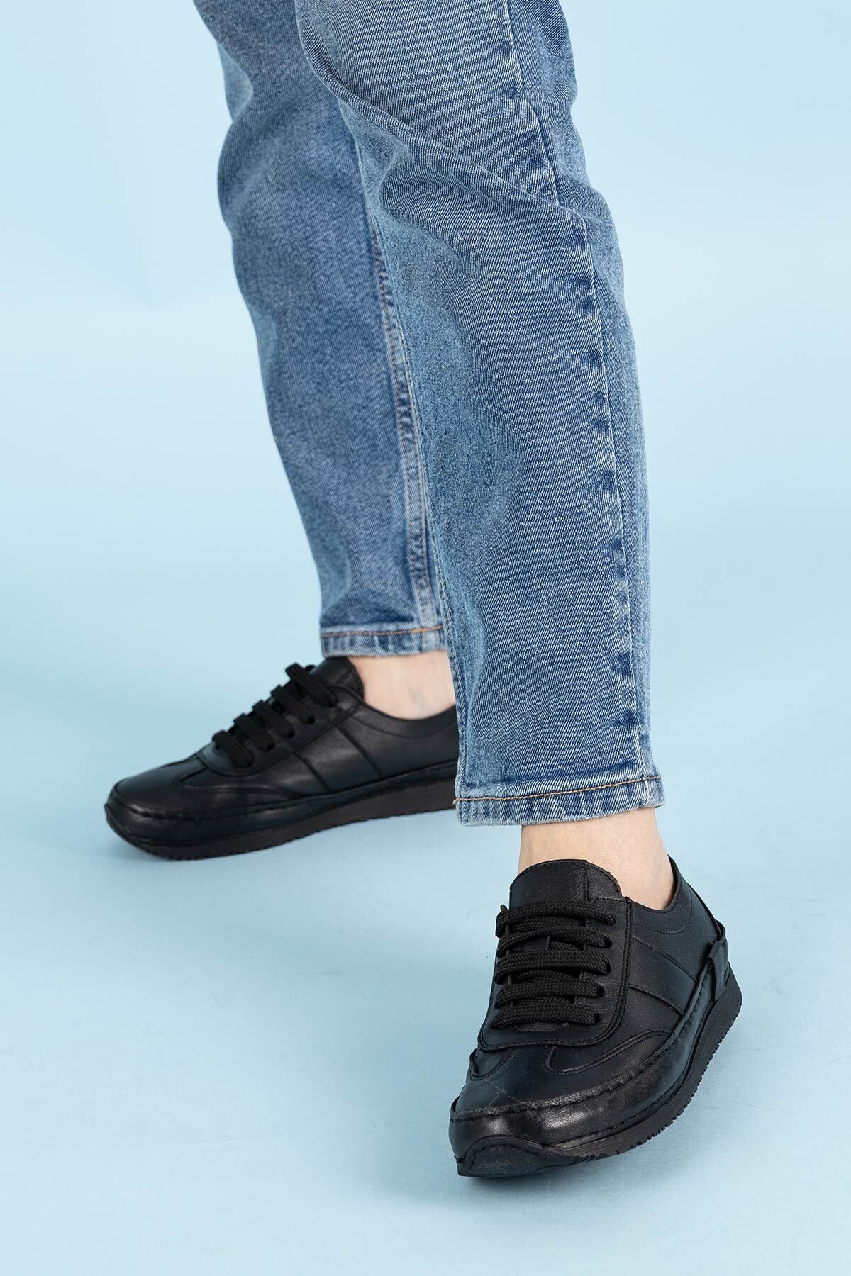 Getcho-Garete Damen Sportschuhe aus echtem Leder in Schwarz 4