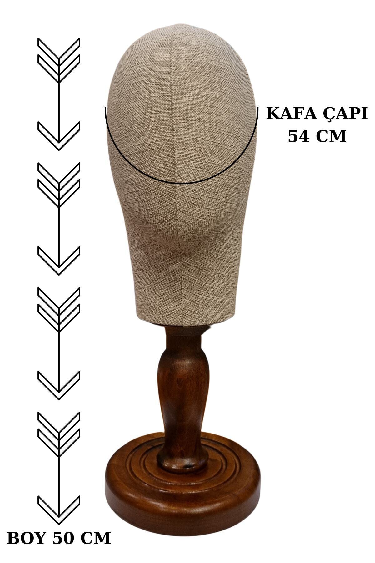 Manken İstanbul-Fabric Covered Polyester Head Mannequin with Wooden Stand Accessory Manikin Hat Mannequin Wig Mannequin 4
