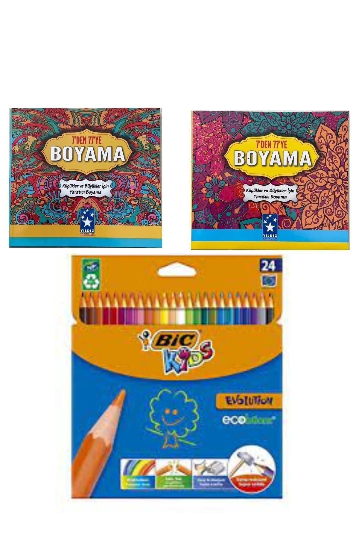 Balmira Mandala Boyama Seti - 2 Kitap Ve Fatih 36 Renk Boya Kalemi mandalaset12345678
