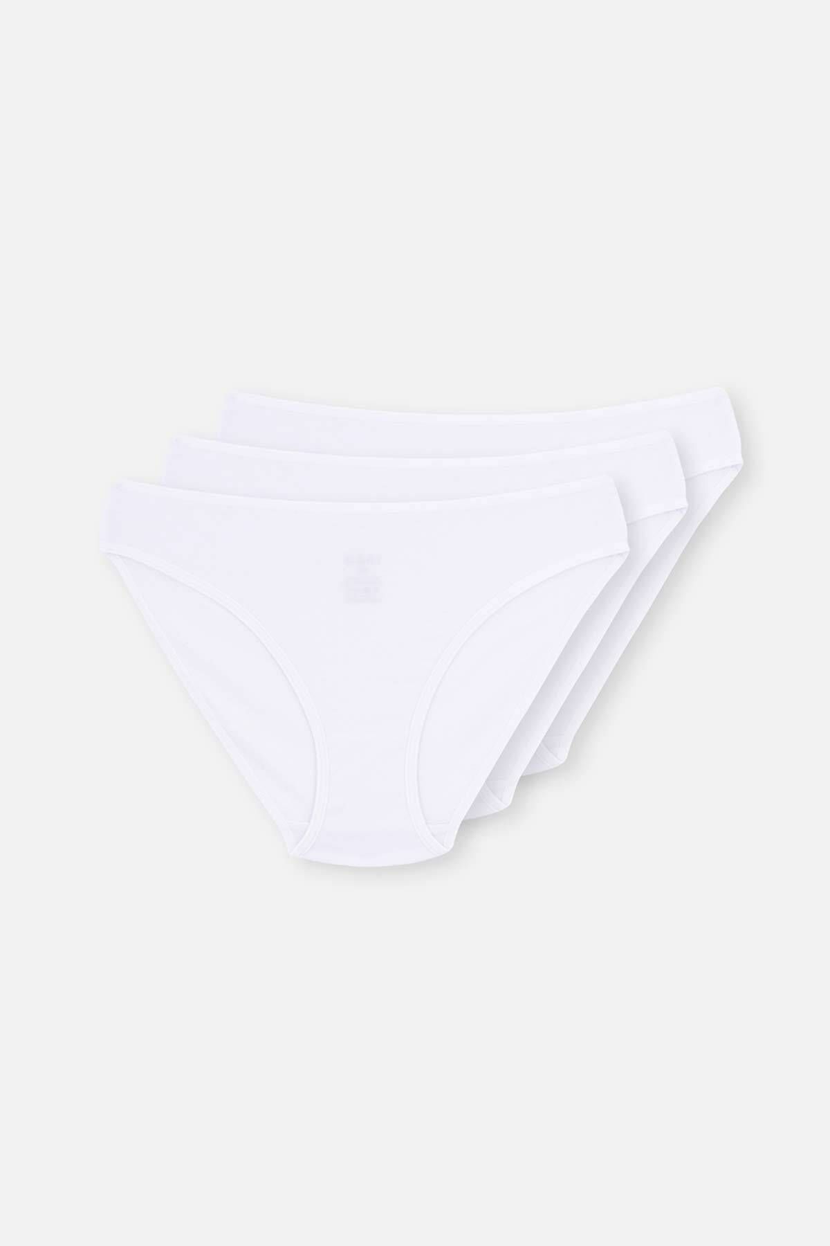 Dagi-Weißes 3-teiliges klassisches Slip-Höschen für Damen 1