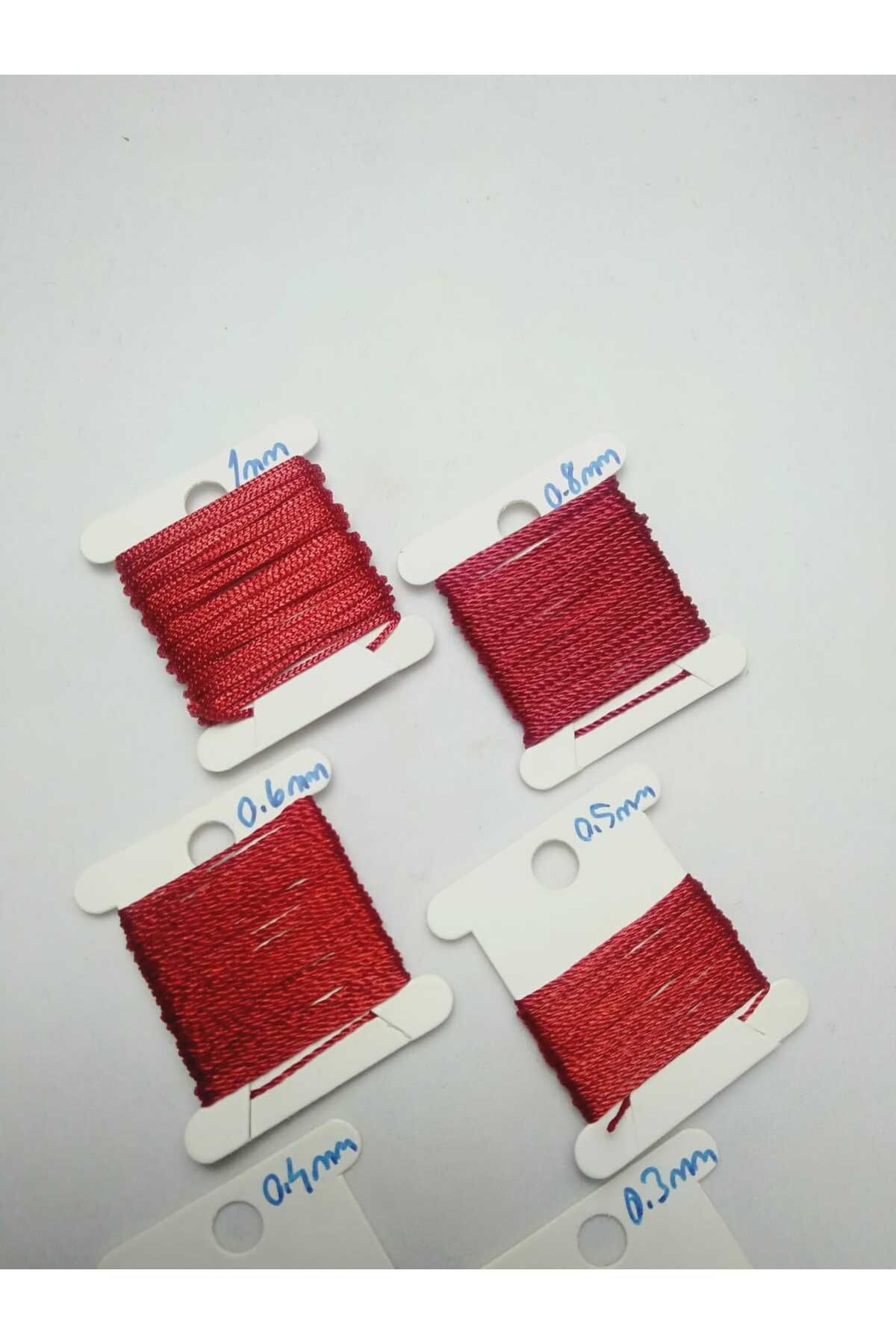 2 Metre 7 Ölçü Tesbih Ipi Seti 0.2 Mm 0.3 Mm 0.4 Mm 0.5 Mm 0.6 Mm 0.8 Mm 1Mm Kırmızı Toplam 14 Metre