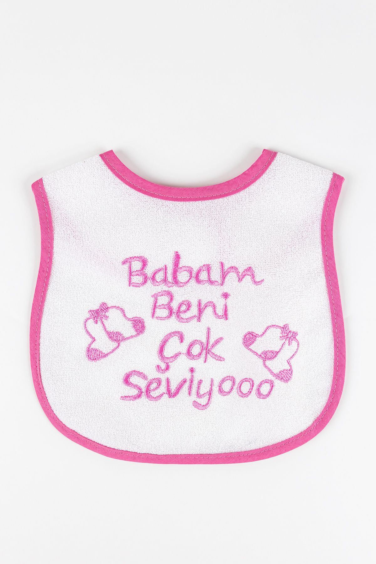 Babymod Babam Beni Çok Seviyo Yazılı Kız Bebek Mama Önlüğü