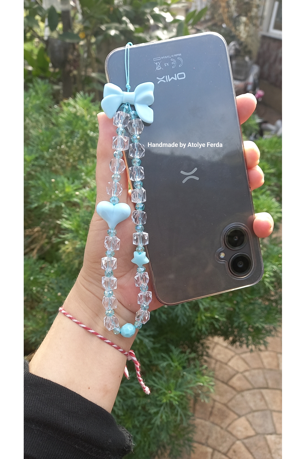 Blue Heart And Bow Shaped Phone Charm Phone Ornament
