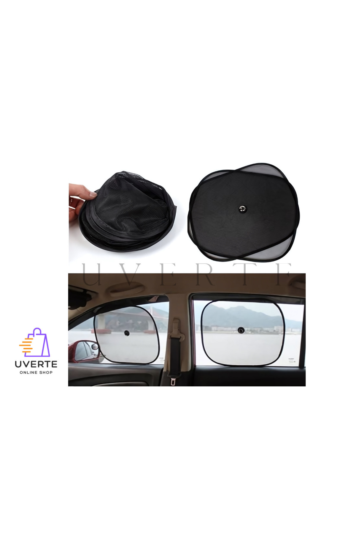 UVERTE Araç Arka Yan Cam Güneşlik Araba Vantuzlu Bebek Emzirme Perdesi Oto Güneş Engelleyici ( 2 Adet ) fotoğrafı 5 (önizleme)