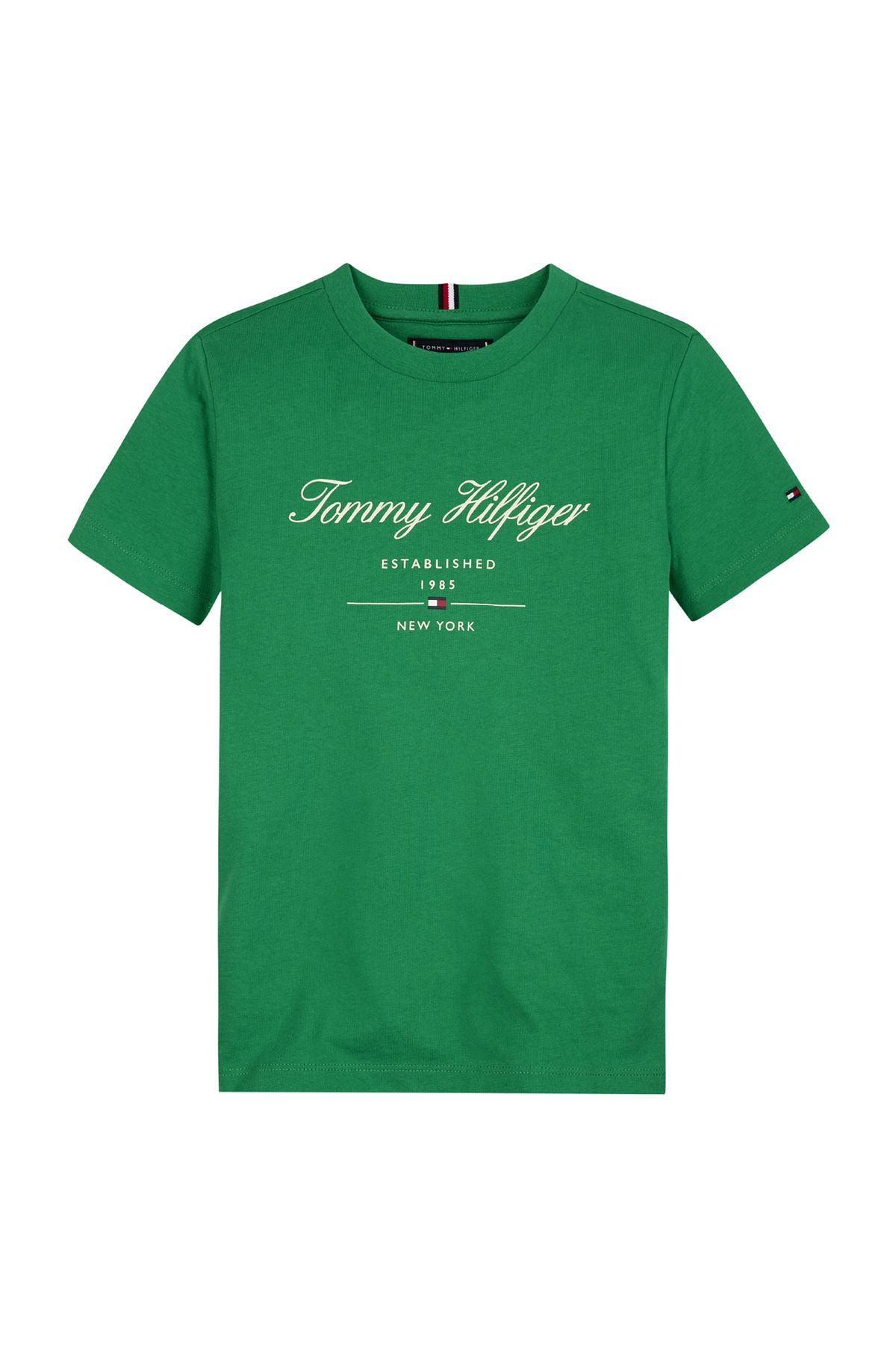 تی شرت سبز مردانه طرح دار Tommy Script Tee S Tommy Hilfiger