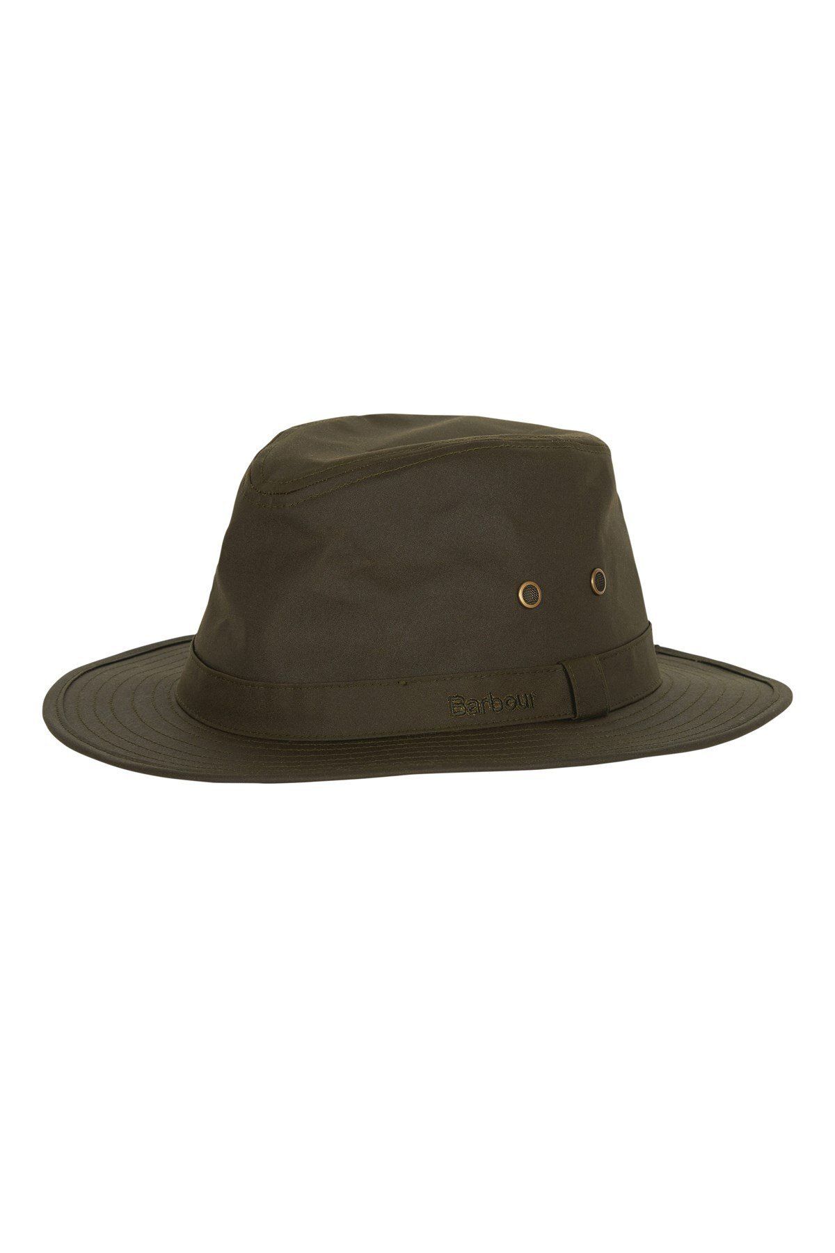 Barbour Dawson Wax Safari Hat Ol51 زیتون