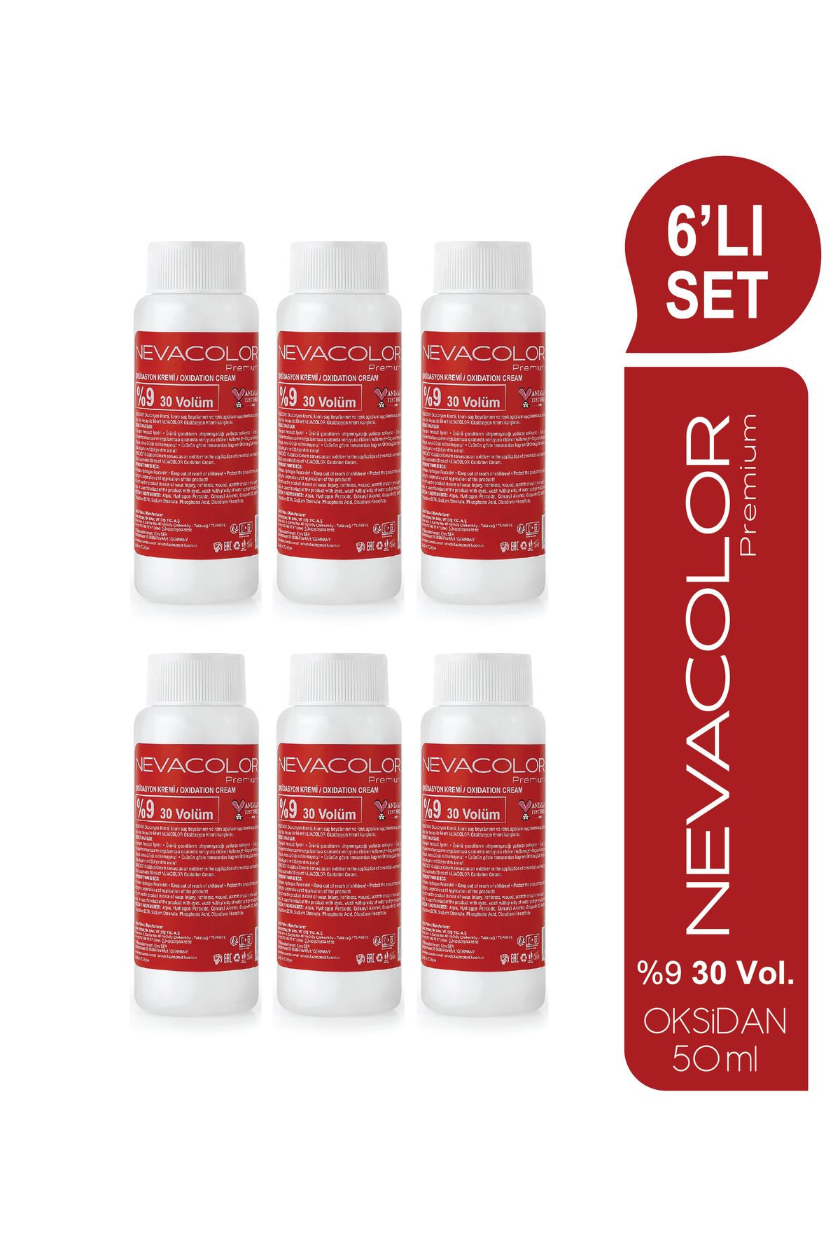 Neva Color Oxidation Cream 50 мл - 30 Объем 9% 6 упак. 8690057010279