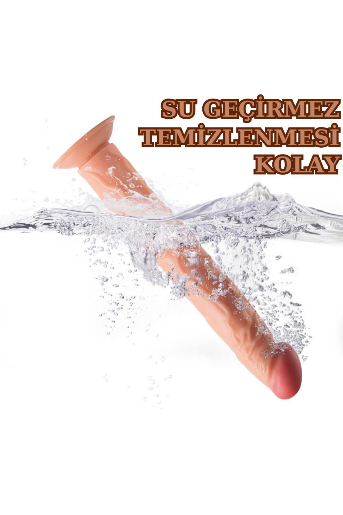 23 cm Realistik Dokulu Dildo Vantuzlu Damarlı Gerçekçi Yapay Penis Dildo 4