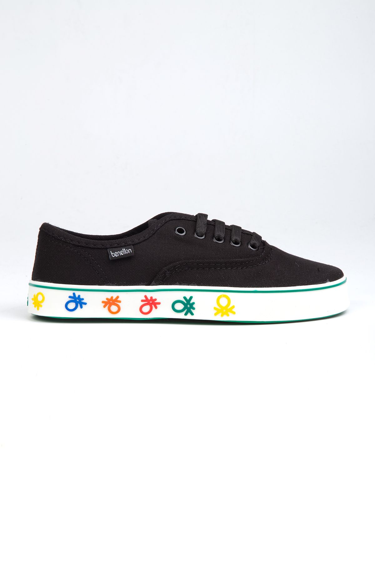 Benetton | Bn-30956- 3570 Czarny Biały - Damskie Buty Sportowe Kobieta - 36