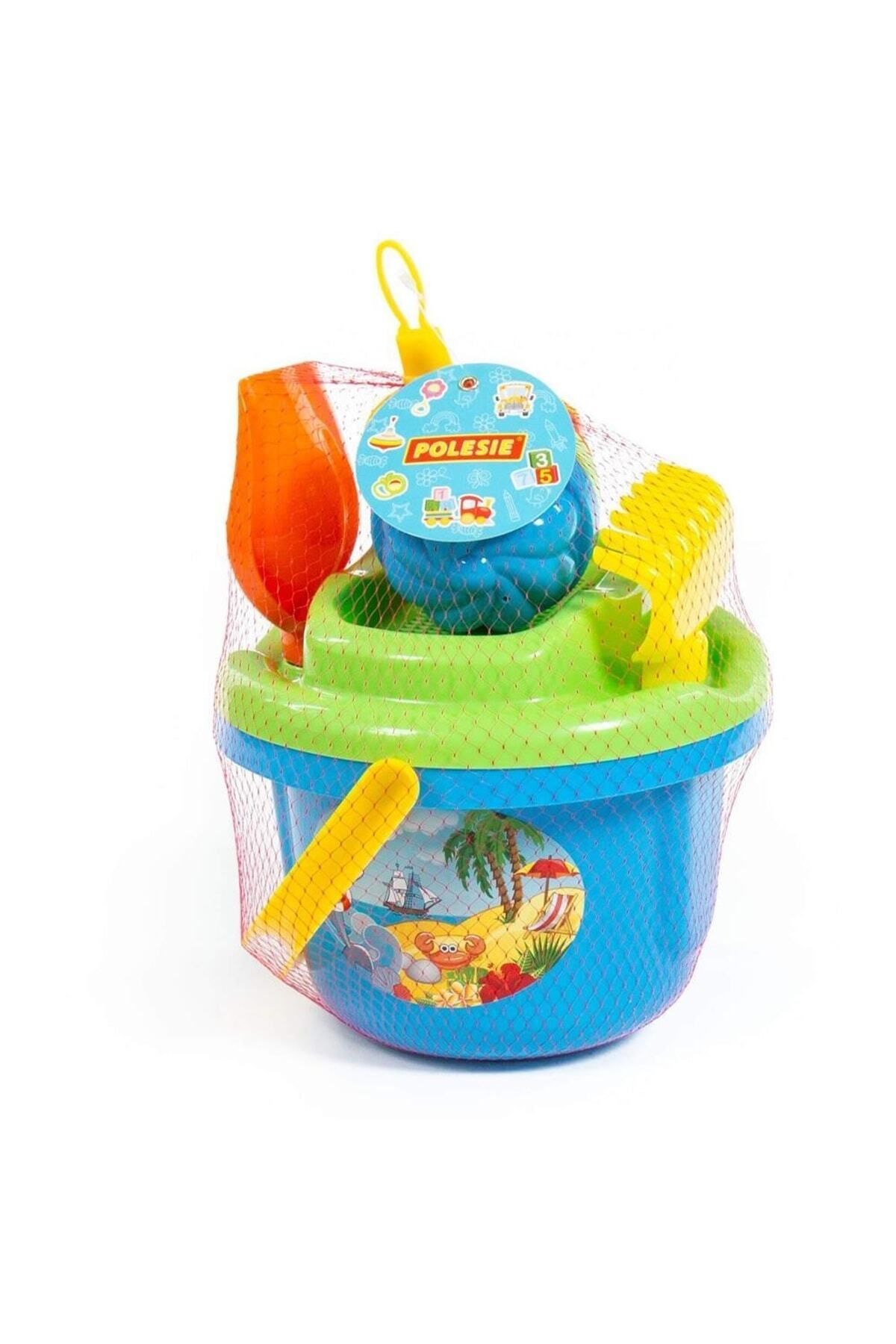 teknotrust-Polesie 8938 Blue Sand Bucket - Single, 3+ Years Old, Net Molded Set 3