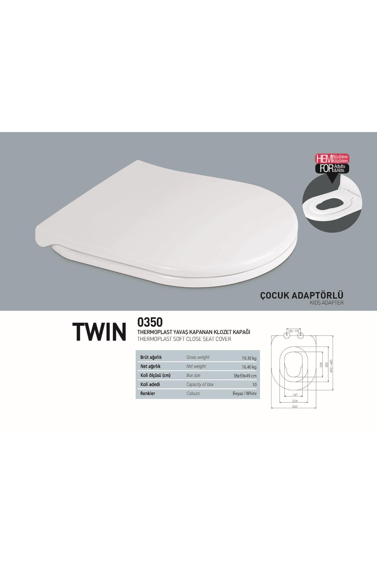 Nur NKP THERMOPLAST YVŞ KAP. TWIN ÇOCUK YETİŞKİN KLOZET KAPAĞI