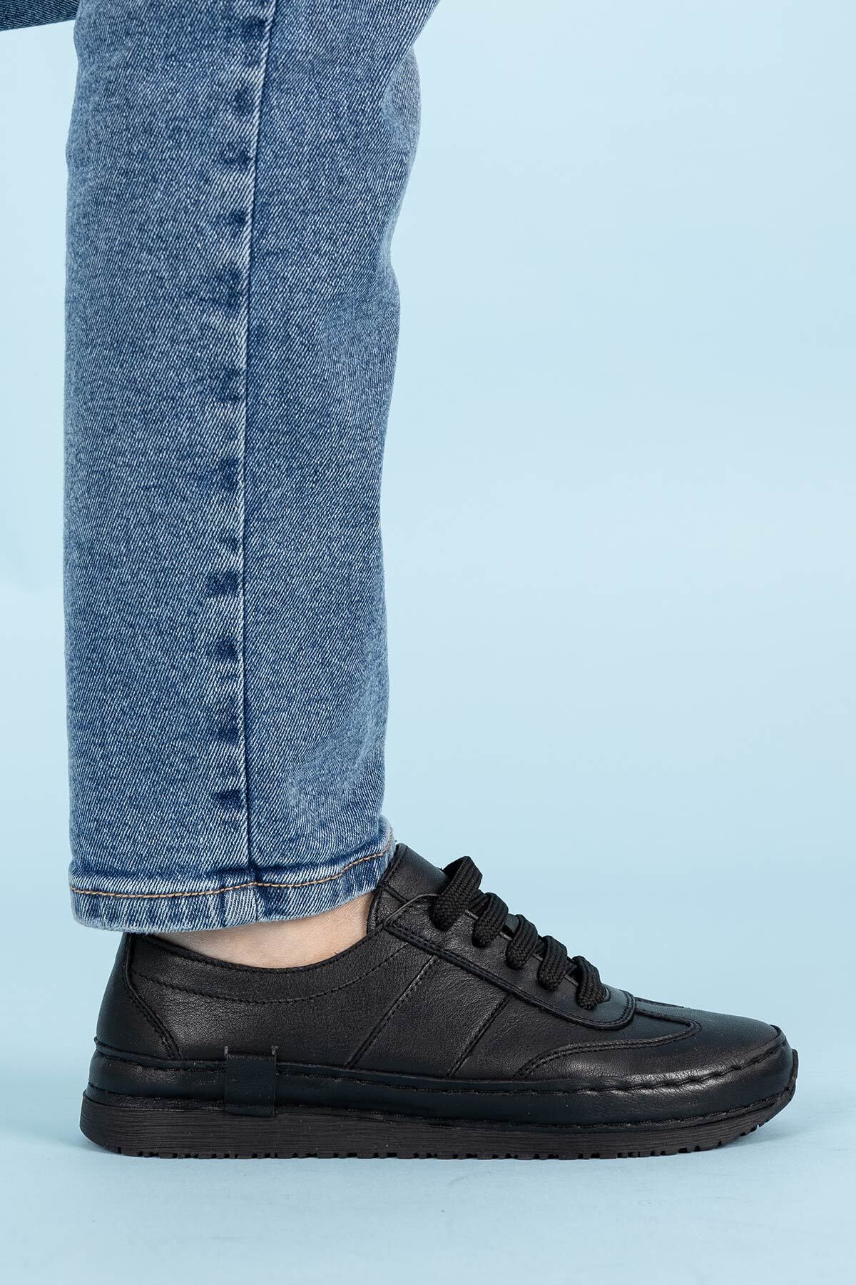 Getcho-Garete Damen Sportschuhe aus echtem Leder in Schwarz 5