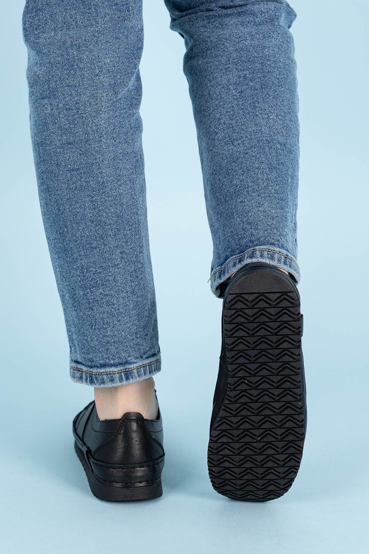 Getcho-Garete Damen Sportschuhe aus echtem Leder in Schwarz 6