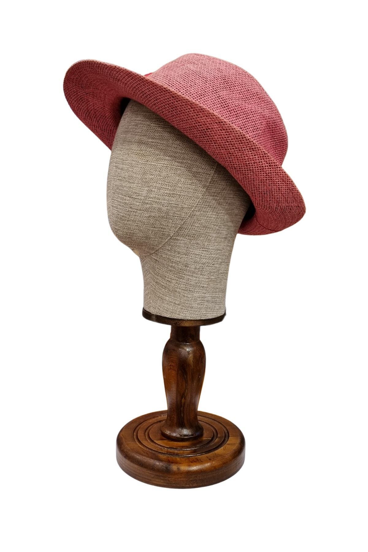 Manken İstanbul-Fabric Covered Polyester Head Mannequin with Wooden Stand Accessory Manikin Hat Mannequin Wig Mannequin 3