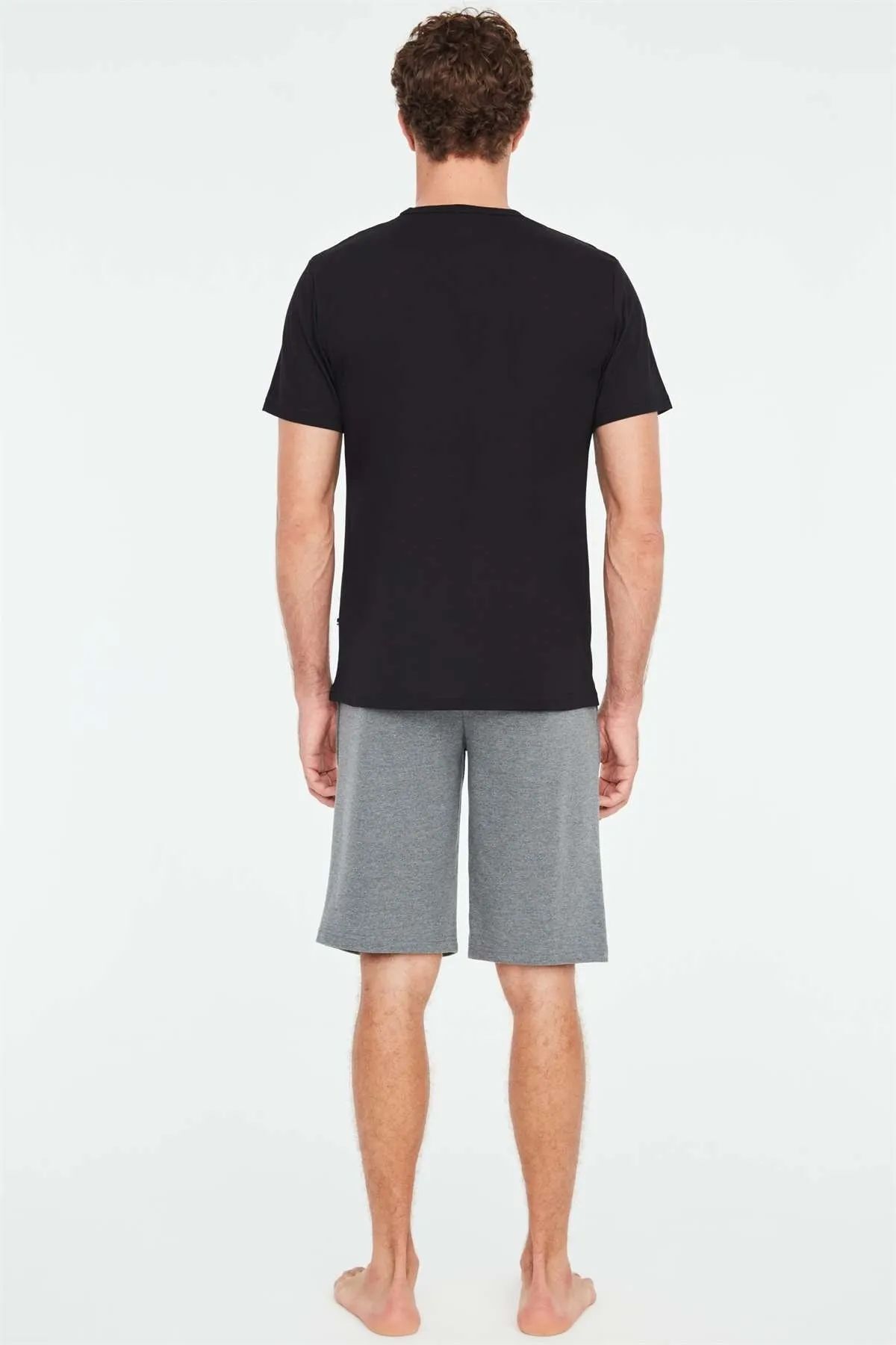 ست پیژامه مشکی مردانه پولو اسن ایالات متحده 18667 تی شرت شلوار U.S. Polo Assn.