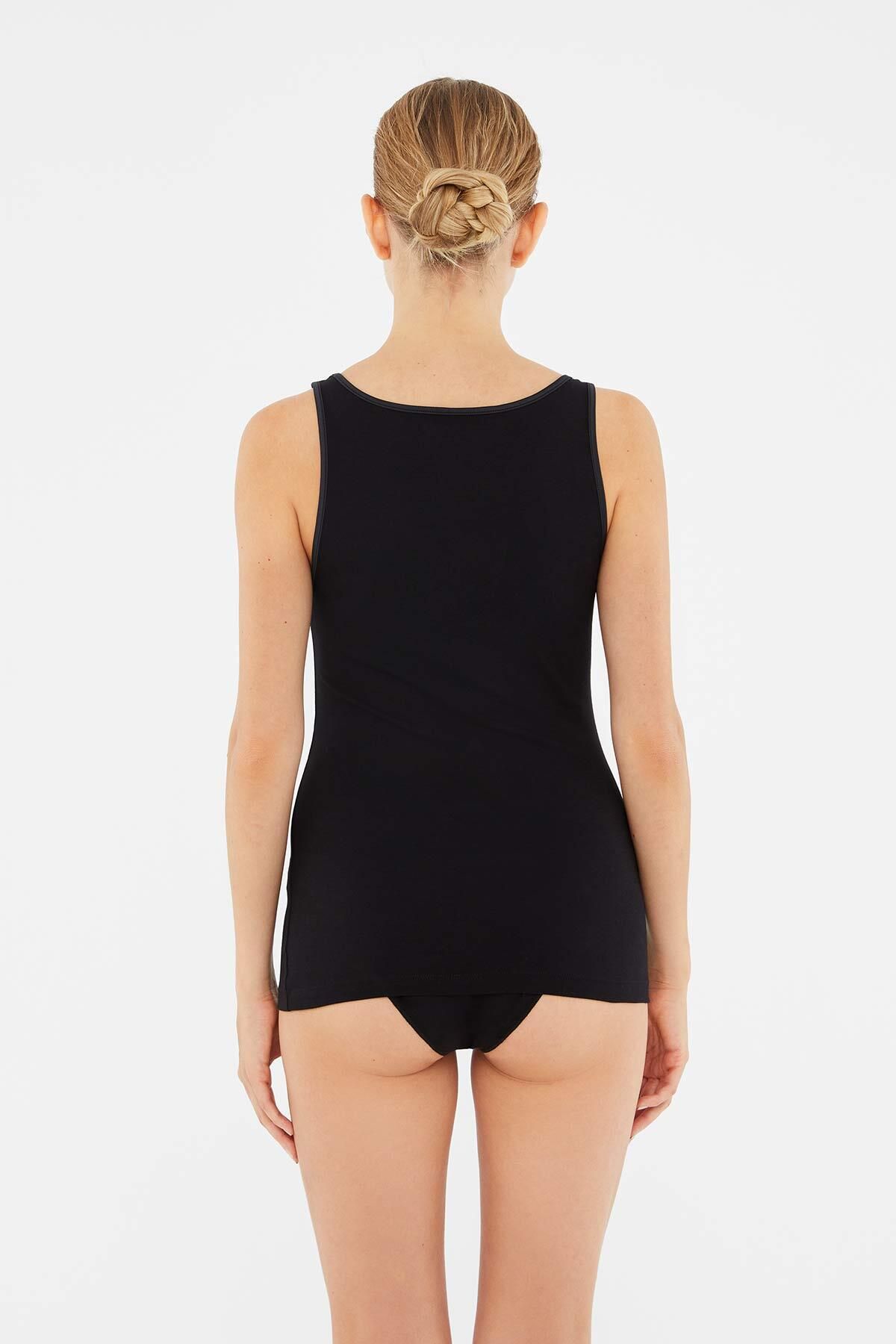 Dagi-Black Wide Collar Thick Strap Combed Cotton Women&#39;s Athlete 3
