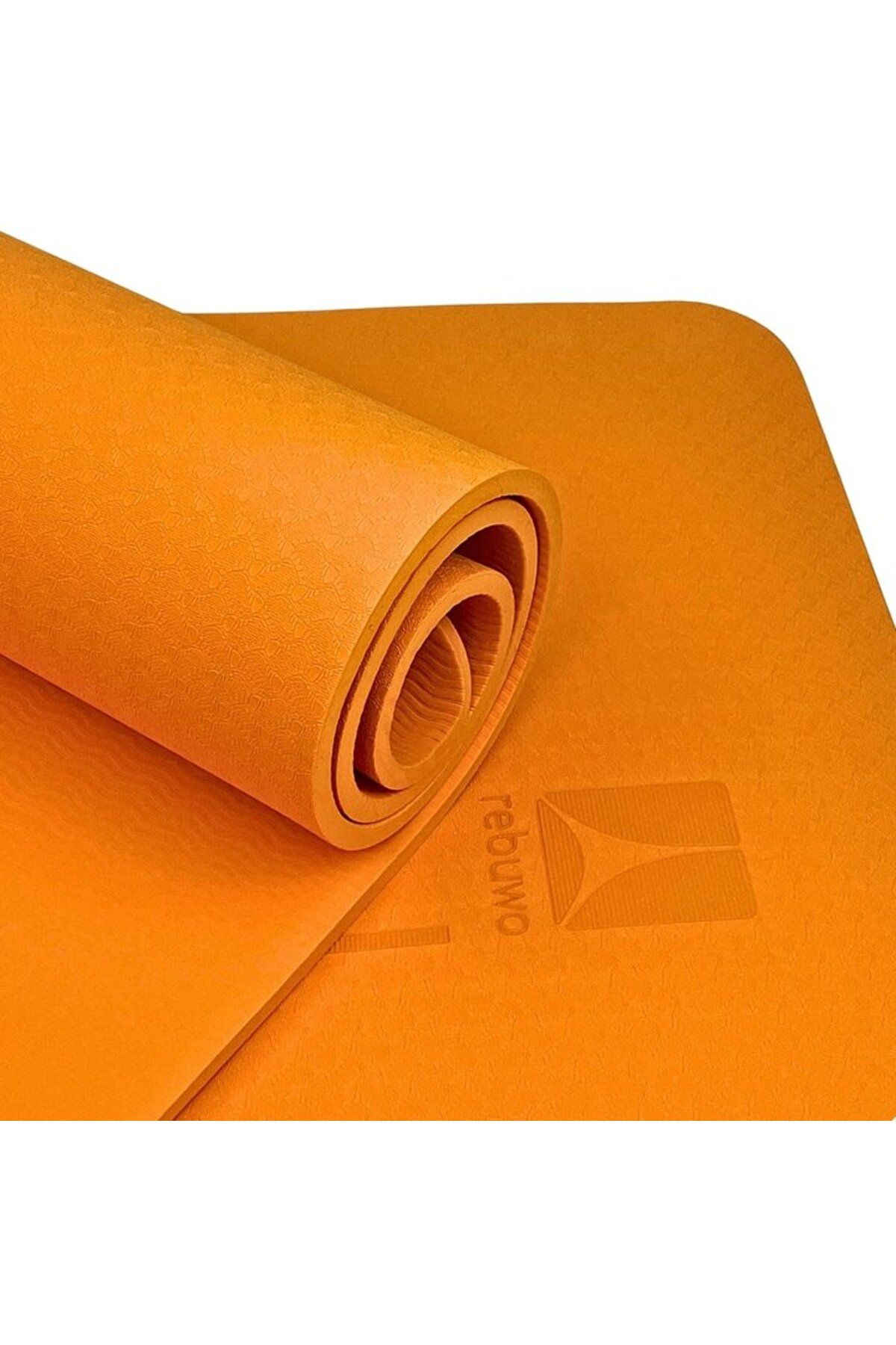 زیرانداز پیلاتس نارنجی طراحی Double Line 8mm TPE SLIDING STILATY MAT Rebuwo