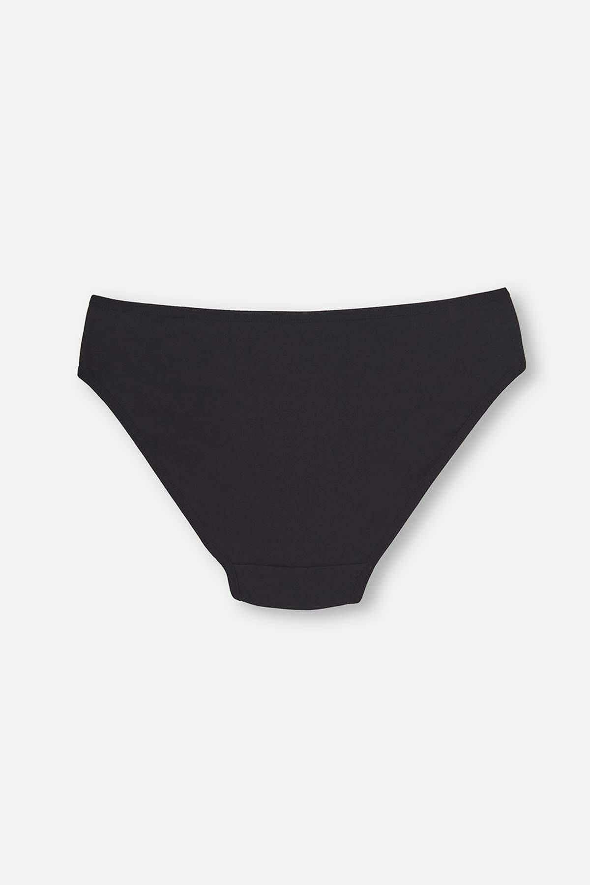Dagi-Schwarzes 3-teiliges klassisches Slip-Höschen für Damen 4