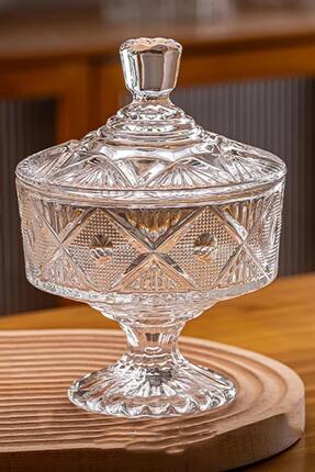 ALBETTO Vintage Kristal Cam Şekerlik Lokumluk 450 ml
