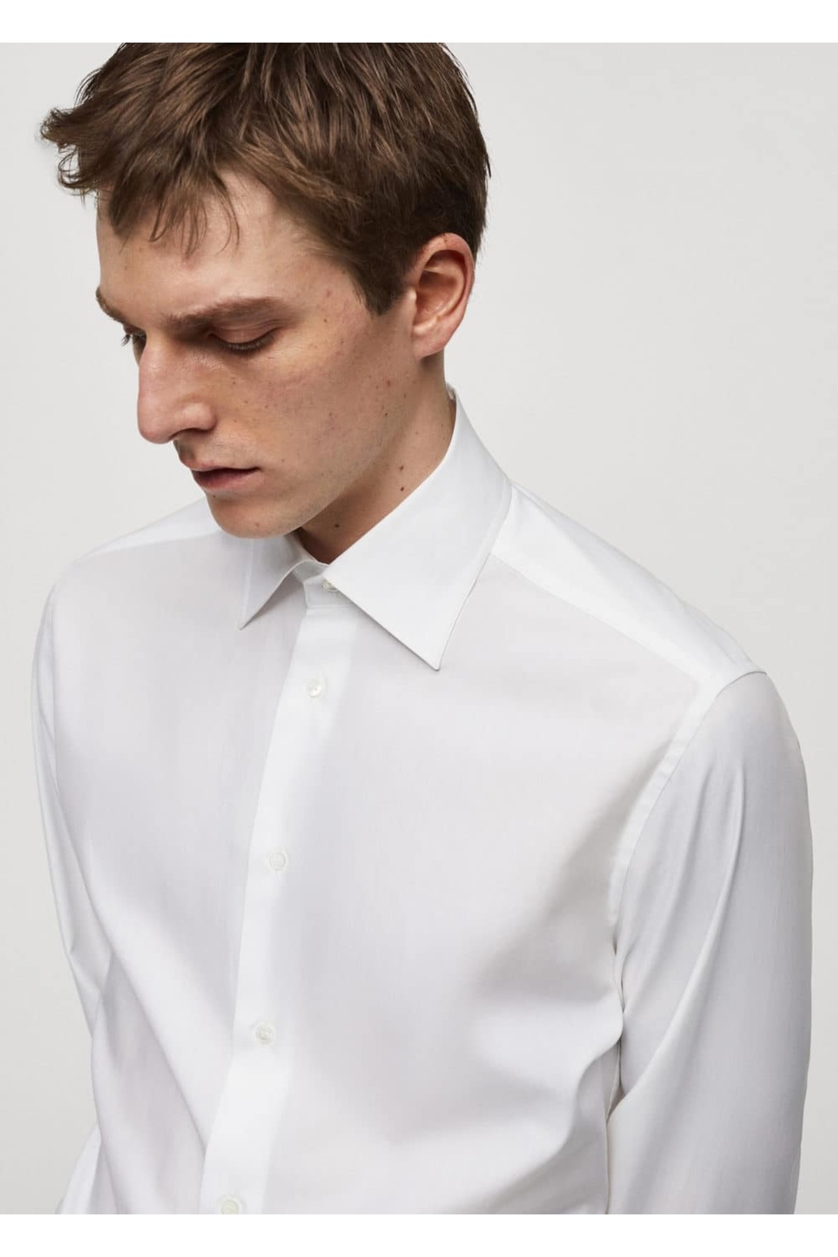 پیراهن مردانه آبی منگوMANGO Man | 67068268 اورجینال - تصویر 6