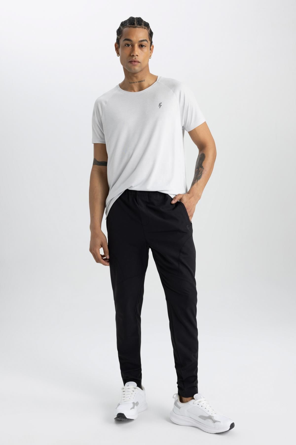 DeFactoFit Slim Fit دو جیب زیپ دار ساق بافته
