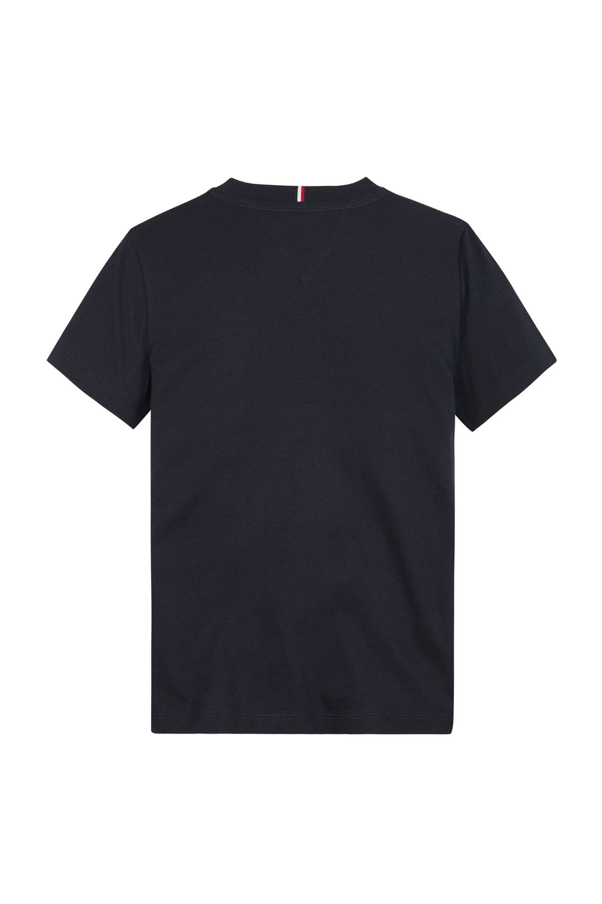 تی شرت آبی مردانه مسطح Th Logo Tee S Tommy Hilfiger