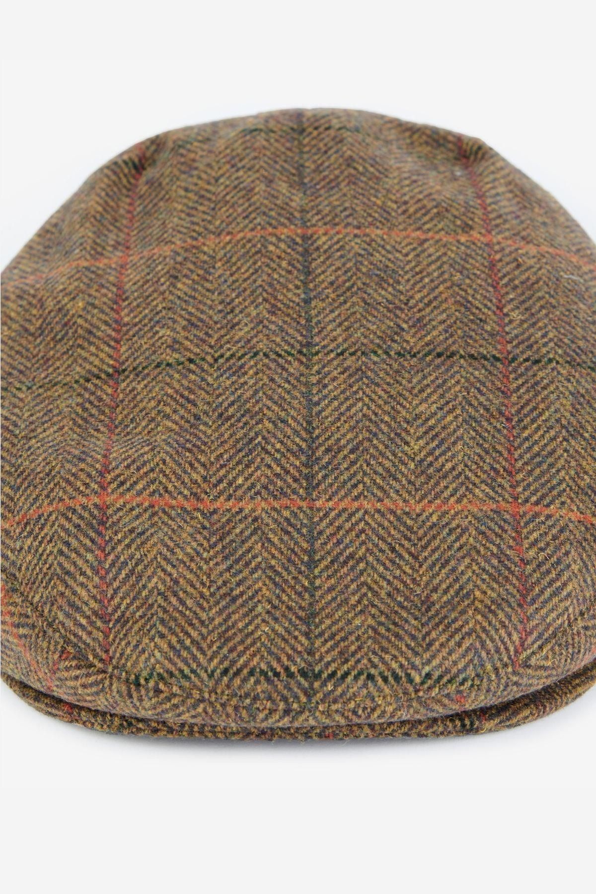 Barbour Wilkin Flat Hat OL31 زیتون/نارنجی/قرمز