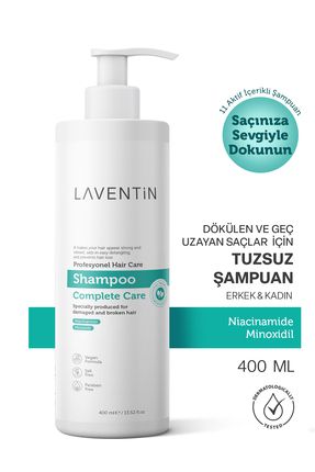 Laventin Dökülen ve Geç uzayan saçlar için Tuzsuz ve 11 Aktif içerikli Saç Dökülmesi Karşıtı Şampuan 400 ML