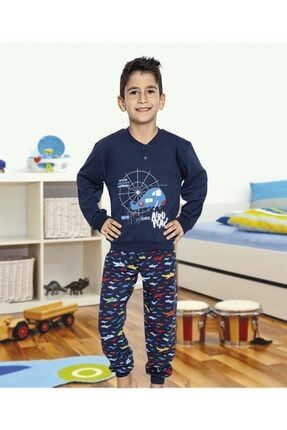 Erkek Çocuk Interlok Uzun Kollu Pijama Takımı PTEC01594