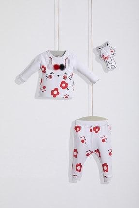 Kız Bebek Pijama Takımı 3'lü %100 Pamuk (3-18 Ay) WG-5781W