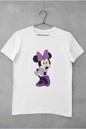 Mickey Minne Baskılı Tişört Kadın Sevgiliye Arkadaşa Hediye Doğum Günü Hediyesi Pamuklu T-shirt K-K-D121