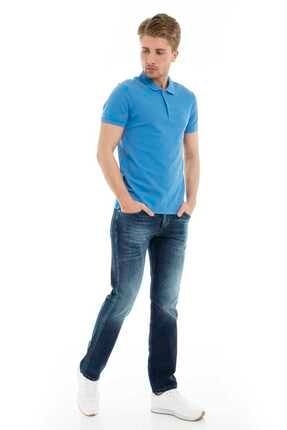Erkek Mavi Polo Yaka T-shirt 4613 ANTRA