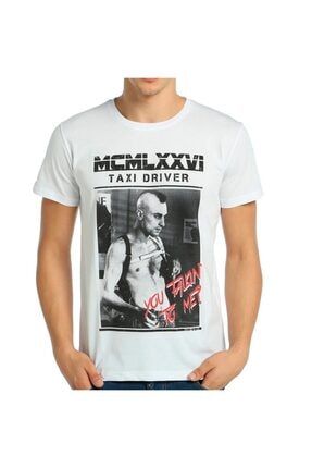 - Taxi Driver Film Beyaz Erkek T-shirt Tişört B111-107b