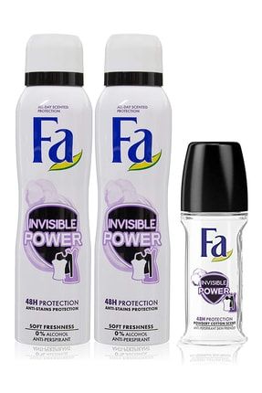 Deodorant Invisible Power 150 ml X 2 Adet+roll-on Invisible Power 50 ml 40150009489820