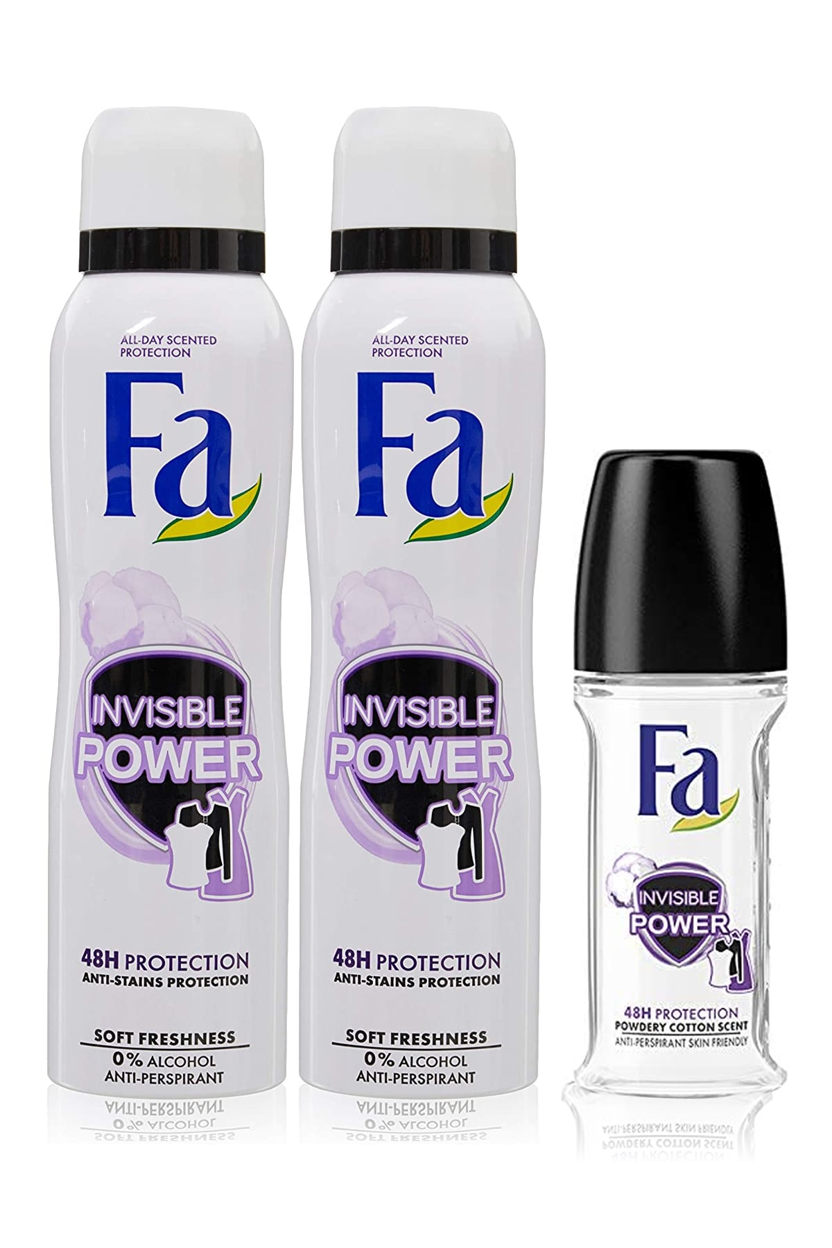 Fa Deodorant Invisible Power 150 ml X 2 Adet+roll-on Invisible Power 50 ml